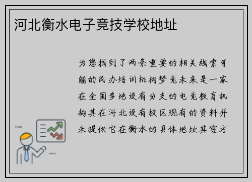 河北衡水电子竞技学校地址
